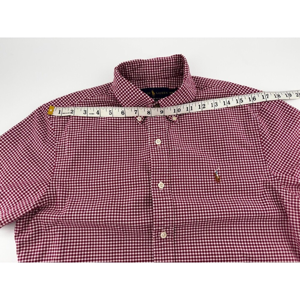 Polo Ralph Lauren Boys Size M 10-12 Red White Gingham Short Sleeve Button Down - Picture 6 of 6